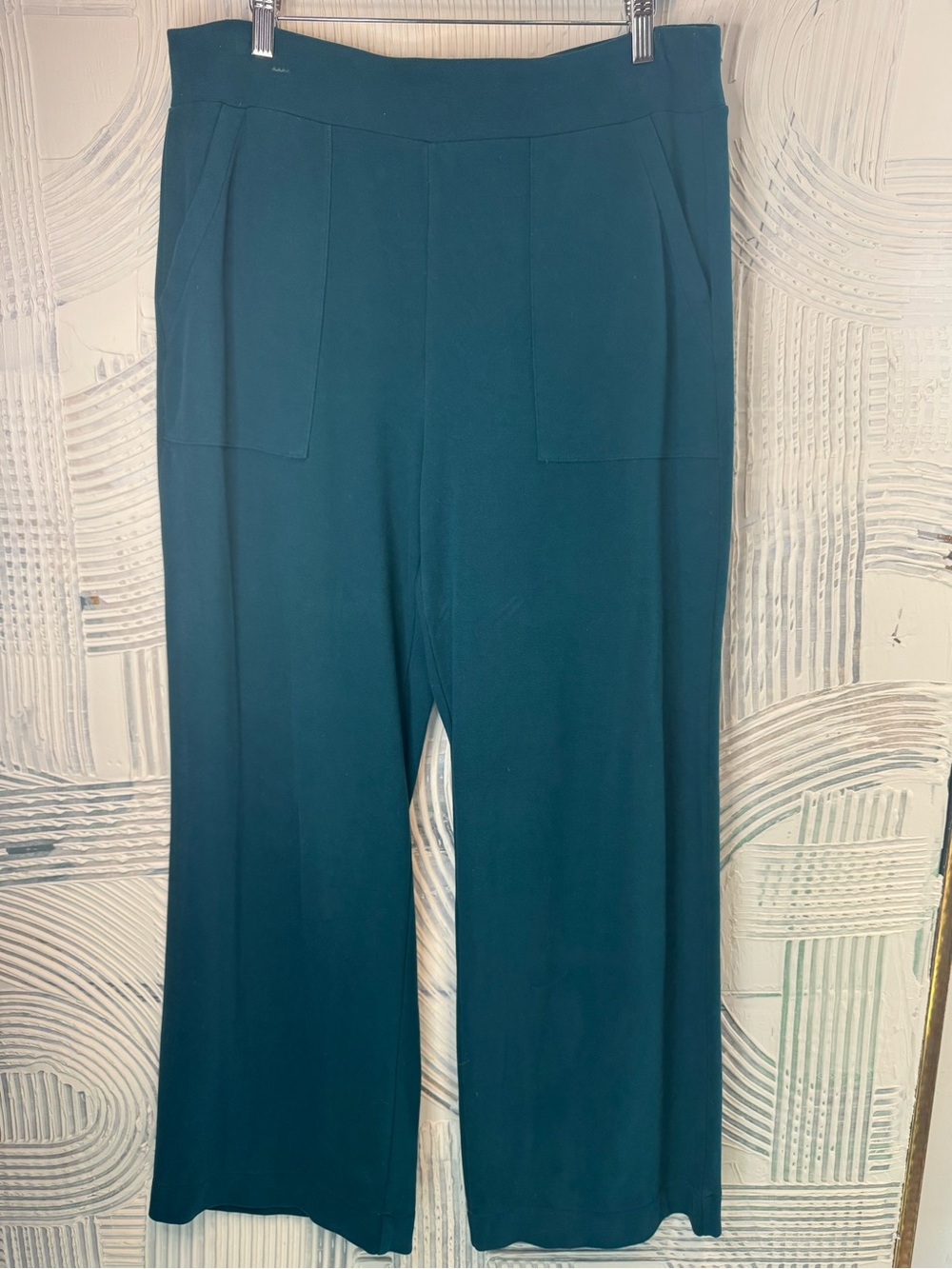 CAbi Teal Wide-Leg Pull-On Fleece Pants